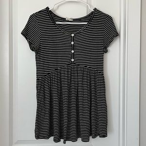 Cute black and white peplum top